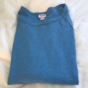 Tunic length blue jersey shirt